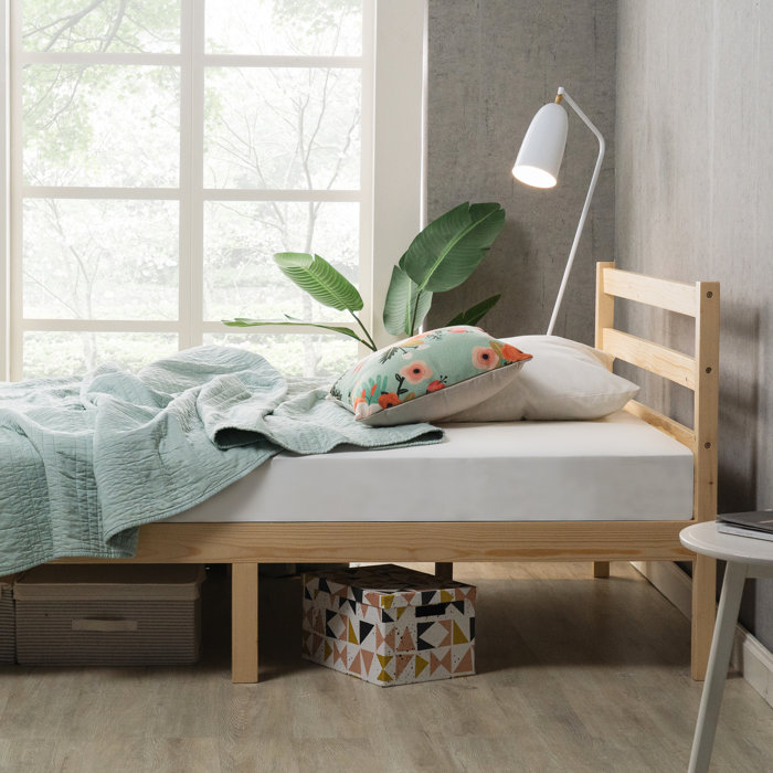 Zinus Robin 35 inch Wood Platform Bed Frame with Headboard & Reviews